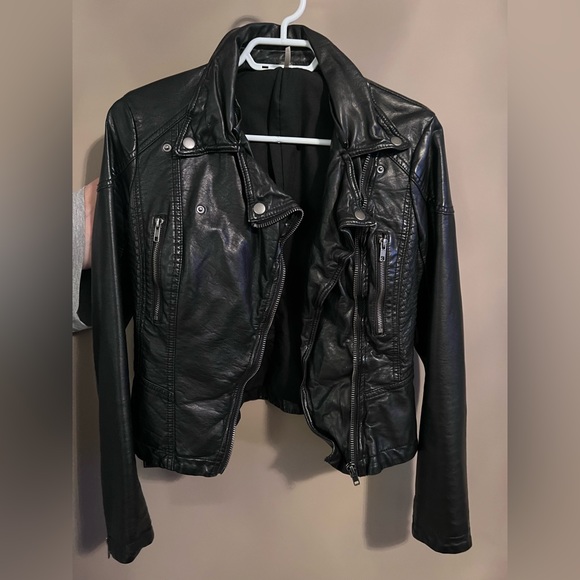 Free People faux leather moto jacket, size 2 - Picture 1 of 4